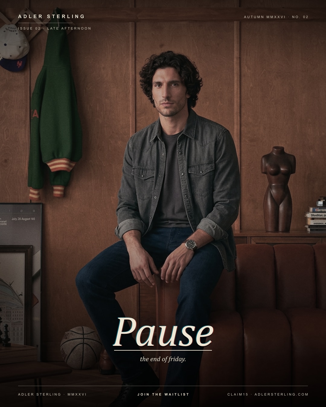 The pause — Late Afternoon 01 · Italian on cognac chesterfield, end of friday.